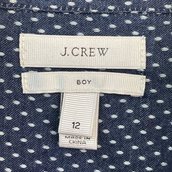 J Crew Womens 12 Button Up Shirt Boy Fit Navy White Blouse Top - Picture 3 of 8